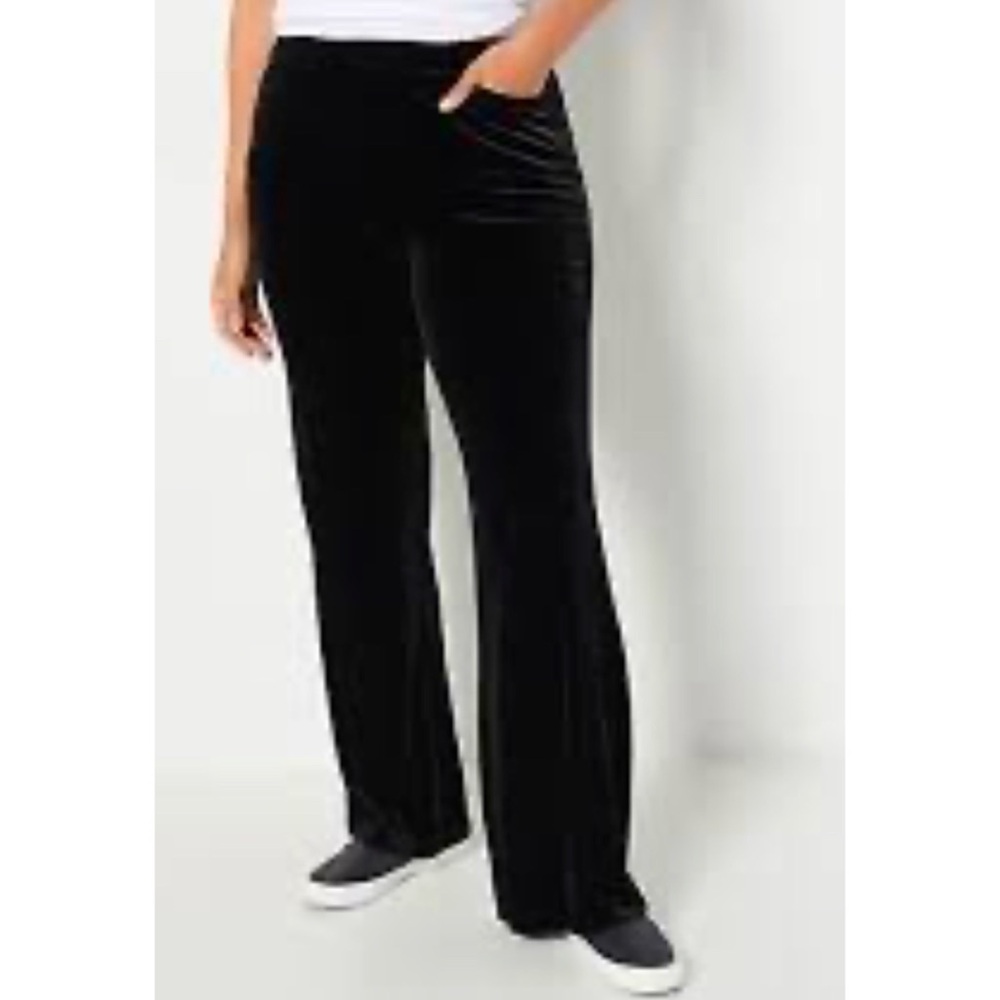 Attitudes by Renee Velvet Wide Leg Knit Pants